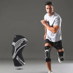 1 Pcs Compression Knee Support Sleeve Elastic Breathable Knee Pads Brace Springs Gym Sports Protector Basketball Volleyball Run 5