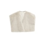 Zevity 2026 Women Fashion Solid Color Faux Fur Effective Open Stitching Cape Vest Jacket Lady Winter Short WaistCoat Tops CT9511 4