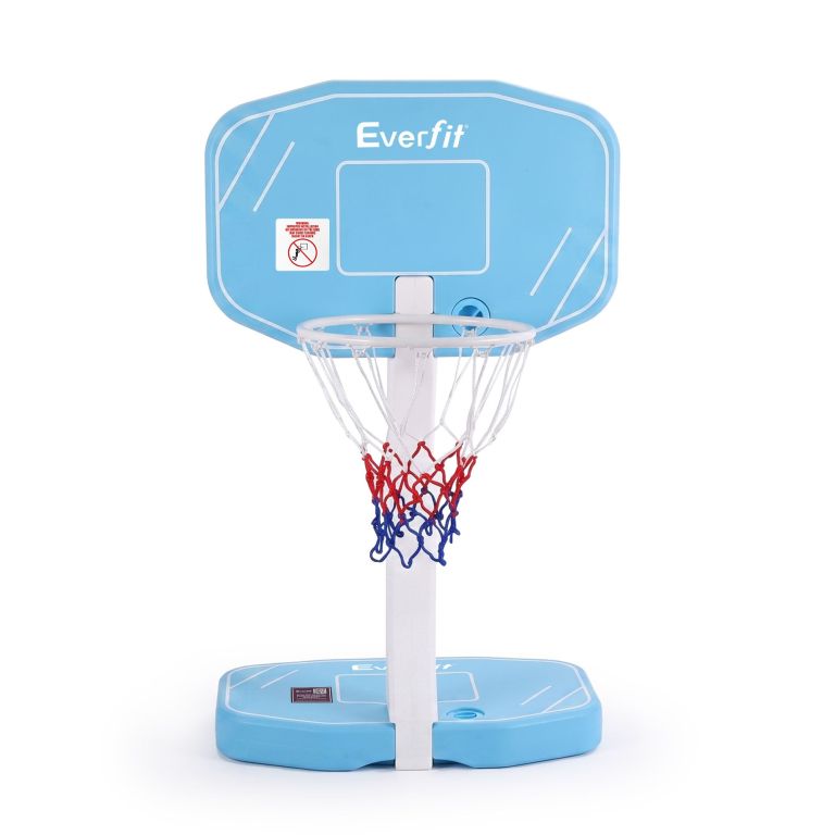 everfit 2 in 1 pool basketball hoop volleyball net set water sports game combo weighted base blue