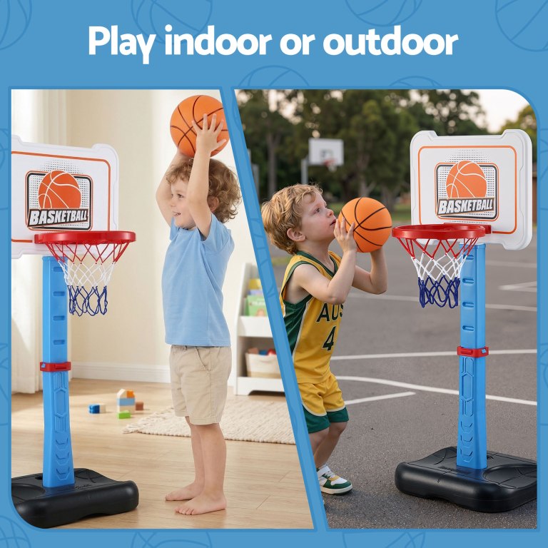 keezi kids basketball hoop stand baseball set adjustable height sports toys blue keezi kids basketball hoop stand baseball set adjustable height sports toys blue