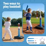 keezi kids basketball hoop stand baseball set adjustable height sports toys blue keezi kids basketball hoop stand baseball set adjustable height sports toys blue