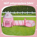 keezi kids playhouse play tent pop up castle crawl tunnel basketball hoop pink keezi kids playhouse play tent pop up castle crawl tunnel basketball hoop pink