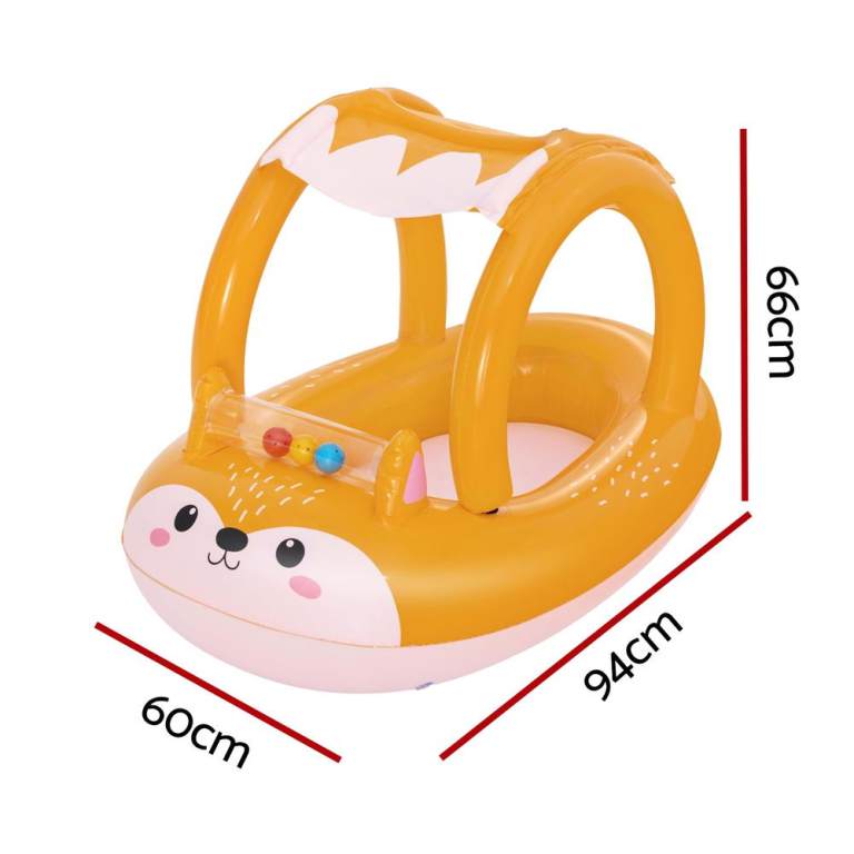 bestway kids inflatable fox swim float floating seat canopy pool toys 94x66cm bestway kids inflatable fox swim float floating seat canopy pool toys 94x66cm