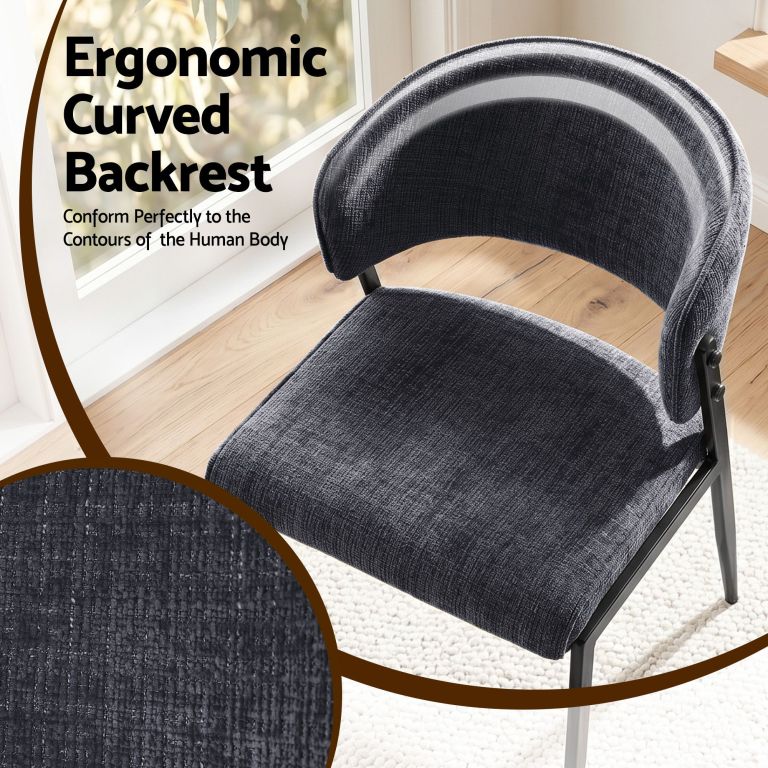 artiss dining chairs set of 2 linen fabric soft upholstered chairs charcoal artiss dining chairs set of 2 linen fabric soft upholstered chairs charcoal
