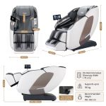 livemor prestige 4d dual mechanism massage chair, full body zero gravity recliner with extended sl track, body scan, air compression, waist heating, foot rollers, voice control & wireless charging