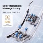 livemor prestige 4d dual mechanism massage chair, full body zero gravity recliner with extended sl track, body scan, air compression, waist heating, foot rollers, voice control & wireless charging