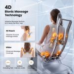 livemor prestige 4d dual mechanism massage chair, full body zero gravity recliner with extended sl track, body scan, air compression, waist heating, foot rollers, voice control & wireless charging