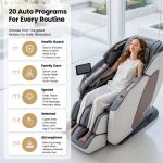 livemor prestige 4d dual mechanism massage chair, full body zero gravity recliner with extended sl track, body scan, air compression, waist heating, foot rollers, voice control & wireless charging