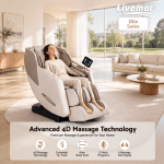 livemor elite 4d massage chair recliner, sl track zero gravity & heat auto body scan, 12 auto programs, 3 zero g positions, foot rollers, airbag compression, bluetooth speaker, wireless charging livemor elite 4d massage chair recliner, sl track zero gravity & heat auto body scan, 12 auto programs, 3 zero g positions, foot rollers, airbag compression, bluetooth speaker, wireless charging