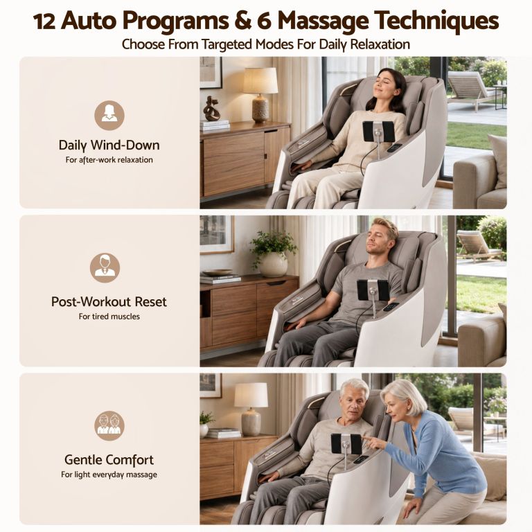 livemor elite 4d massage chair recliner, sl track zero gravity & heat auto body scan, 12 auto programs, 3 zero g positions, foot rollers, airbag compression, bluetooth speaker, wireless charging livemor elite 4d massage chair recliner, sl track zero gravity & heat auto body scan, 12 auto programs, 3 zero g positions, foot rollers, airbag compression, bluetooth speaker, wireless charging