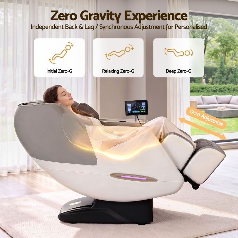 livemor elite 4d massage chair recliner, sl track zero gravity & heat auto body scan, 12 auto programs, 3 zero g positions, foot rollers, airbag compression, bluetooth speaker, wireless charging livemor elite 4d massage chair recliner, sl track zero gravity & heat auto body scan, 12 auto programs, 3 zero g positions, foot rollers, airbag compression, bluetooth speaker, wireless charging