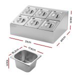 5 star chef 6 pan food serving display container stainless steel food container lids