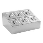5 star chef 6 pan food serving display container stainless steel food container lids