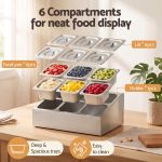 5 star chef 6 pan food serving display container stainless steel food container lids