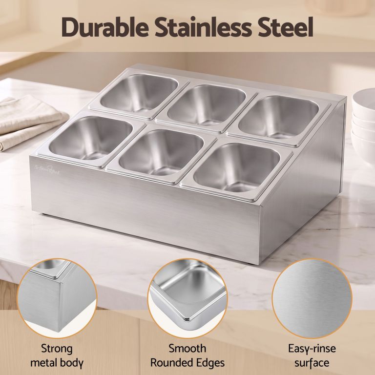 5 star chef 6 pan food serving display container stainless steel food container lids