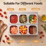 5 star chef 6 pan food serving display container stainless steel food container lids