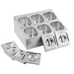 5 star chef 6 pan food serving display container stainless steel food container lids