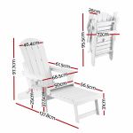 gardeon folding sun lounger adirondack chair outdoor lounge setting hdpe recliner footrest white gardeon folding sun lounger adirondack chair outdoor lounge setting hdpe recliner footrest white