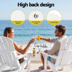 gardeon folding sun lounger adirondack chair outdoor lounge setting hdpe recliner footrest white gardeon folding sun lounger adirondack chair outdoor lounge setting hdpe recliner footrest white