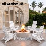 gardeon folding sun lounger adirondack chair outdoor lounge setting hdpe recliner footrest white gardeon folding sun lounger adirondack chair outdoor lounge setting hdpe recliner footrest white