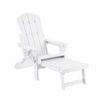 gardeon folding sun lounger adirondack chair outdoor lounge setting hdpe recliner footrest white gardeon folding sun lounger adirondack chair outdoor lounge setting hdpe recliner footrest white