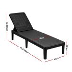 gardeon sun lounge adjustable lounger patio outdoor furniture lightweight black