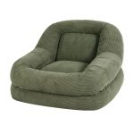 artiss armchair floor chair couch recliner 1 seater cloud chaise lounge corduroy green