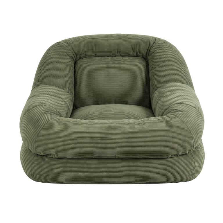 artiss armchair floor chair couch recliner 1 seater cloud chaise lounge corduroy green