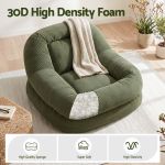 artiss armchair floor chair couch recliner 1 seater cloud chaise lounge corduroy green