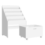 keezi 4 tiers kids bookshelf storage organiser children bookcase drawers display