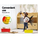 keezi 3 tiers kids bookshelf storage children bookcase toy box organiser display
