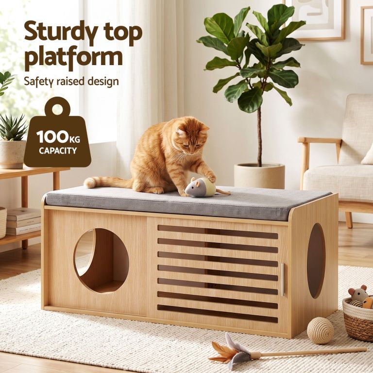 artiss pet ottoman footrest bench with mdf frame 100kg capacity natural artiss pet ottoman footrest bench with mdf frame 100kg capacity natural