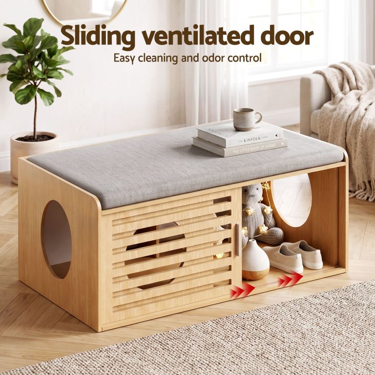 artiss pet ottoman footrest bench with mdf frame 100kg capacity natural artiss pet ottoman footrest bench with mdf frame 100kg capacity natural