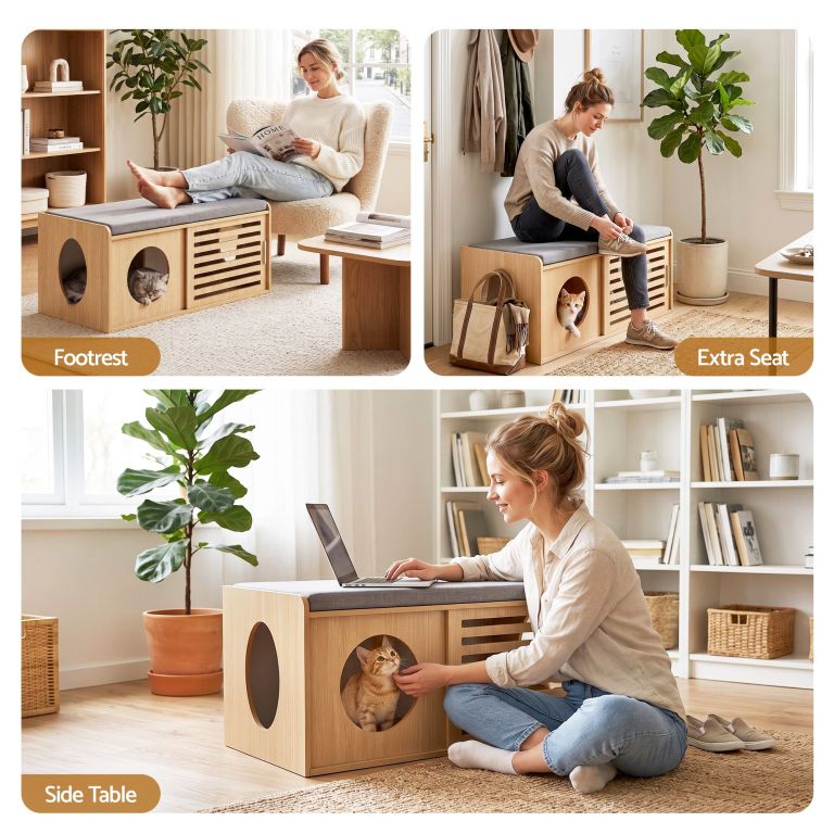 artiss pet ottoman footrest bench with mdf frame 100kg capacity natural artiss pet ottoman footrest bench with mdf frame 100kg capacity natural