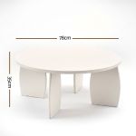 artiss round coffee table high gloss center table minimalist living room furniture 78x35cm cream white artiss round coffee table high gloss center table minimalist living room furniture 78x35cm cream white
