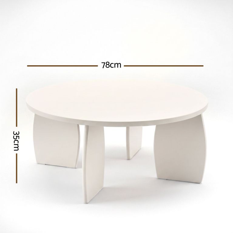 artiss round coffee table high gloss center table minimalist living room furniture 78x35cm cream white artiss round coffee table high gloss center table minimalist living room furniture 78x35cm cream white