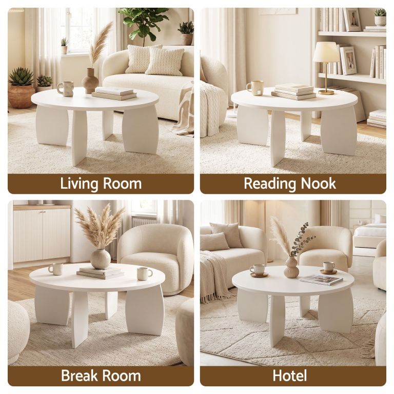 artiss round coffee table high gloss center table minimalist living room furniture 78x35cm cream white artiss round coffee table high gloss center table minimalist living room furniture 78x35cm cream white