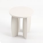 artiss round end table high gloss small coffee table side bedside nightstand 40x45cm cream white
