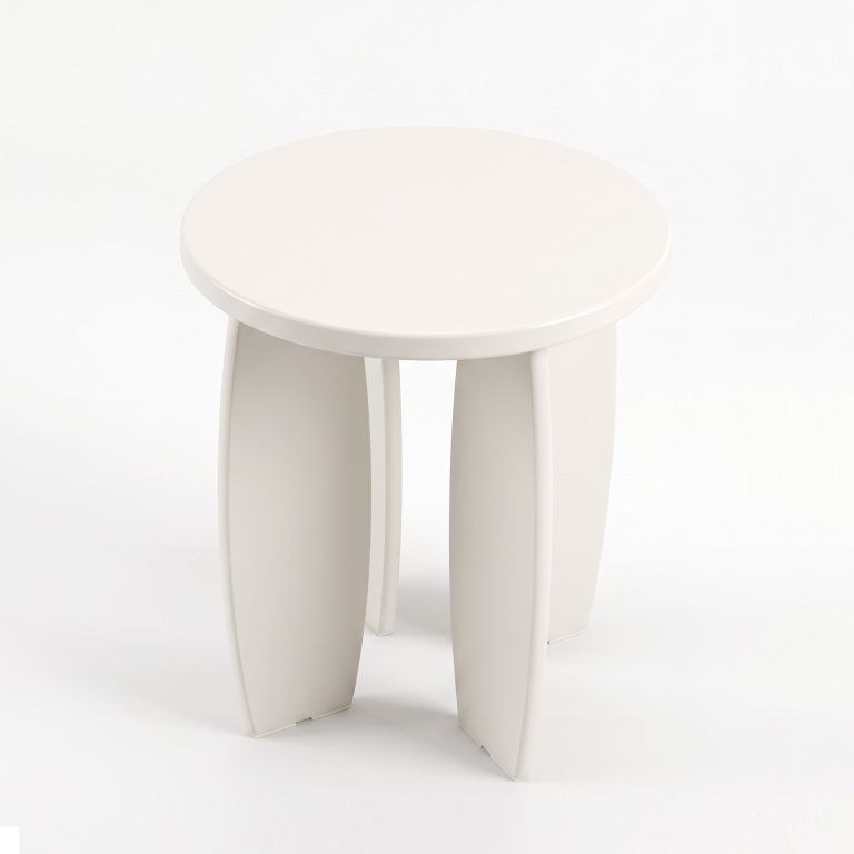 artiss round end table high gloss small coffee table side bedside nightstand 40x45cm cream white