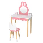 1 set of keezi kids dressing table wooden bunny pink 1 set of keezi kids dressing table wooden bunny pink