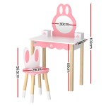 1 set of keezi kids dressing table wooden bunny pink 1 set of keezi kids dressing table wooden bunny pink