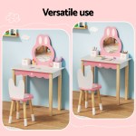 1 set of keezi kids dressing table wooden bunny pink 1 set of keezi kids dressing table wooden bunny pink