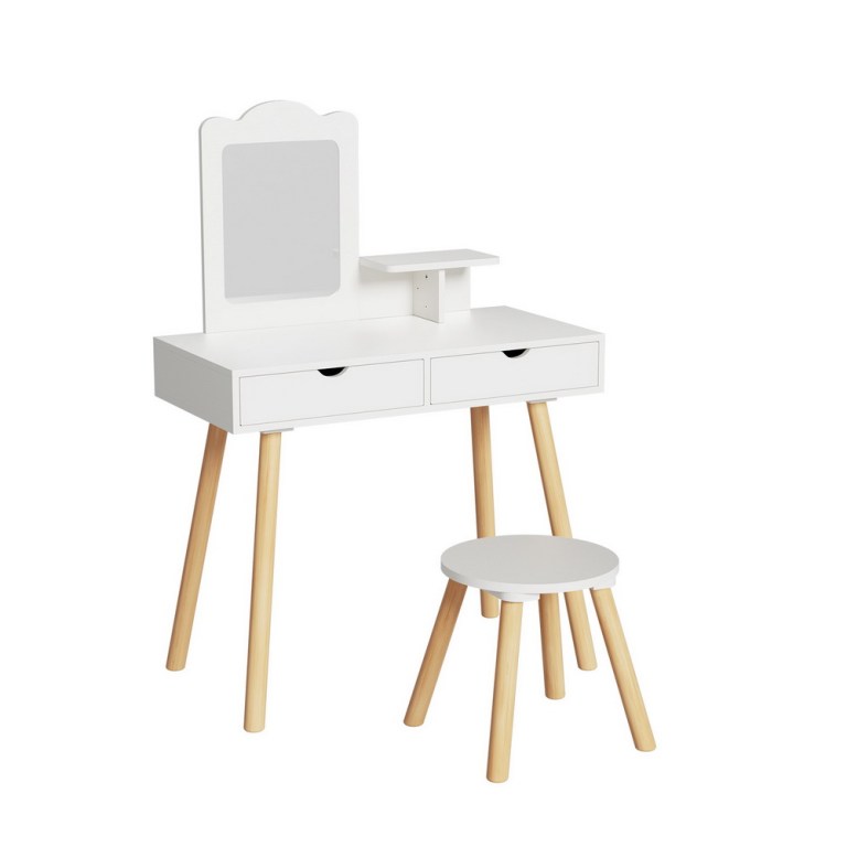 keezi kids dressing table vanity makeup chair set with mirror drawers wooden legs keezi kids dressing table vanity makeup chair set with mirror drawers wooden legs