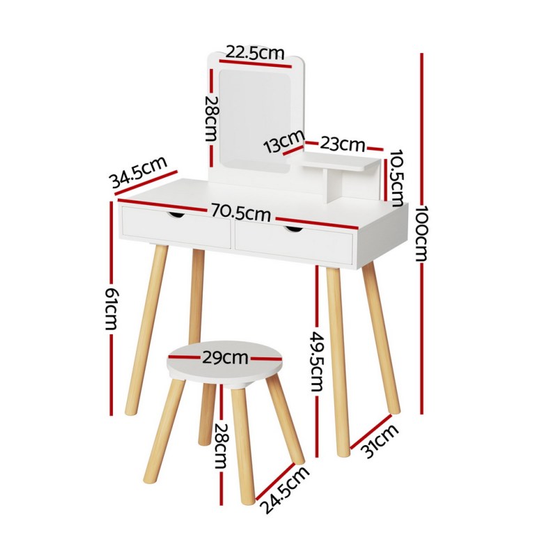 keezi kids dressing table vanity makeup chair set with mirror drawers wooden legs keezi kids dressing table vanity makeup chair set with mirror drawers wooden legs