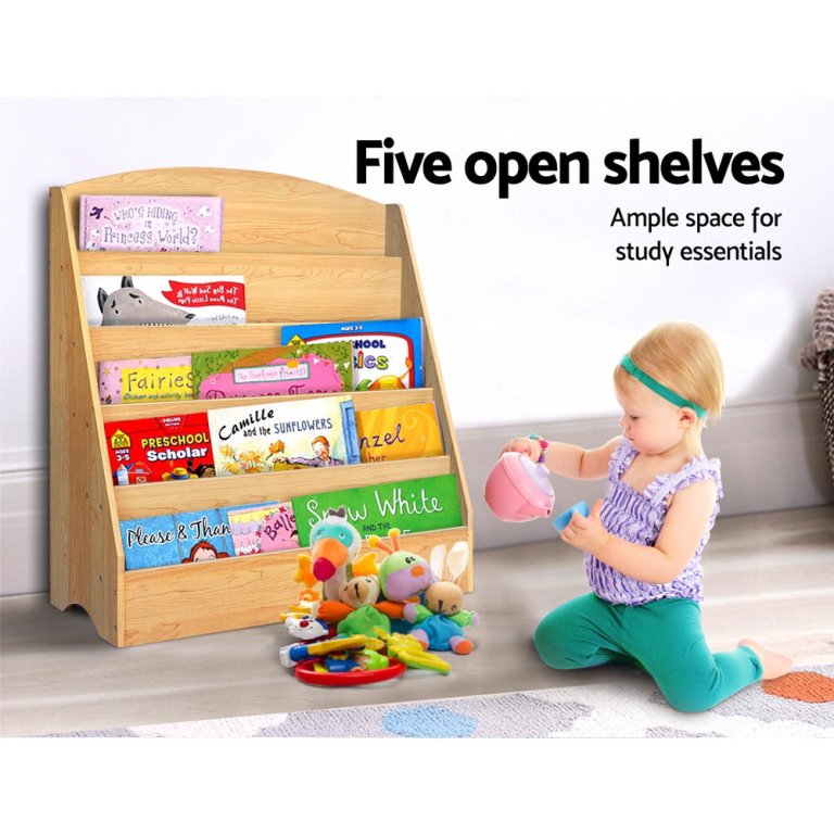 keezi 5 tiers kids bookshelf magazine shelf organiser bookcase display rack