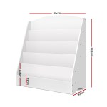 keezi 5 tiers kids bookshelf magazine shelf organiser bookcase display rack white