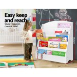 keezi 5 tiers kids bookshelf magazine shelf organiser bookcase display rack white