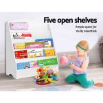 keezi 5 tiers kids bookshelf magazine shelf organiser bookcase display rack white