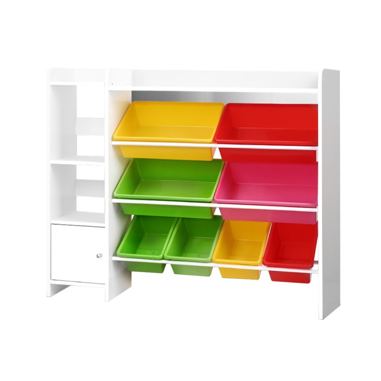 keezi kids toy box 8 bins bookshelf storage rack organiser toy display keezi kids toy box 8 bins bookshelf storage rack organiser toy display