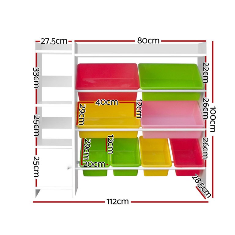 keezi kids toy box 8 bins bookshelf storage rack organiser toy display keezi kids toy box 8 bins bookshelf storage rack organiser toy display